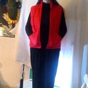 Red puffer vest